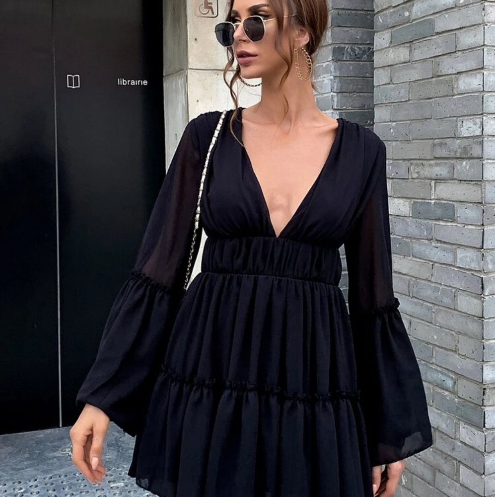 Black chiffon Dress